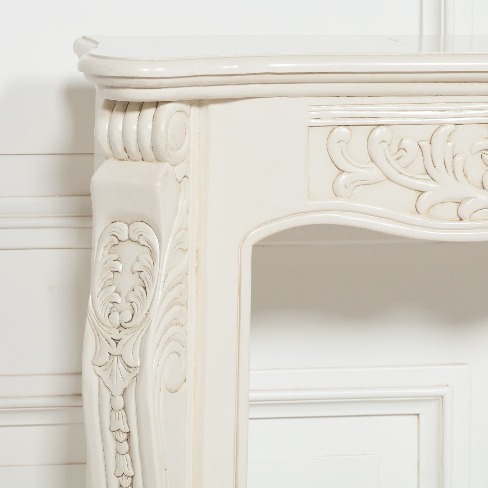 Distressed Ivory Ornate Fire Surround Image