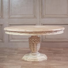 Distressed White Cedar Dining Table Image