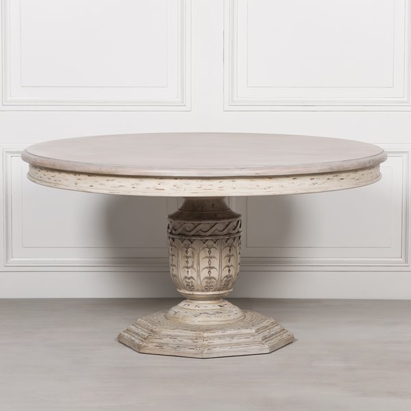 Distressed White Cedar Dining Table
