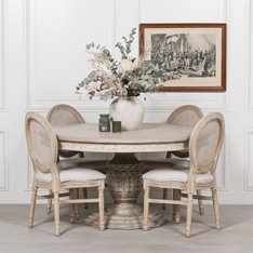 Distressed White Cedar Dining Table Image
