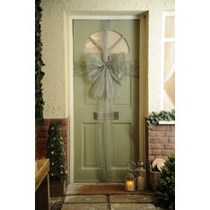 Silver organza door bow kit Image