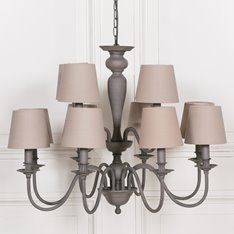 Ella 12 light distressed Grey Chandelier Image