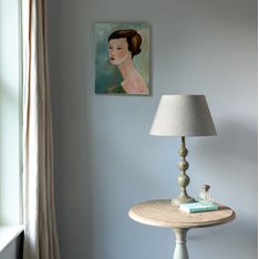 Ella Stonewash Grey Lamp with Shade Image