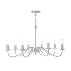 Emilia 8 Light Pendant with Silk Shades Image