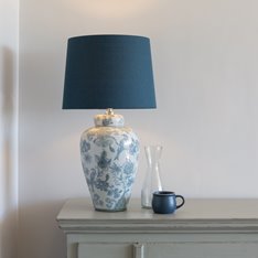 Exotic Bird Lamp with Blue Shade Image