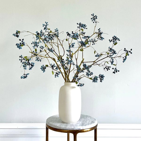 Faux Blue Berry Spray Stem