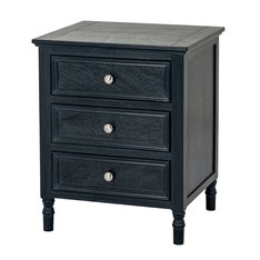 Florence Black Bedside Chest of Drawers Image