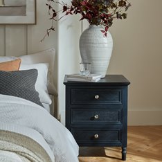 Florence Black Bedside Chest of Drawers Image