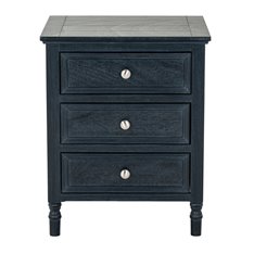 Florence Black Bedside Chest of Drawers Image