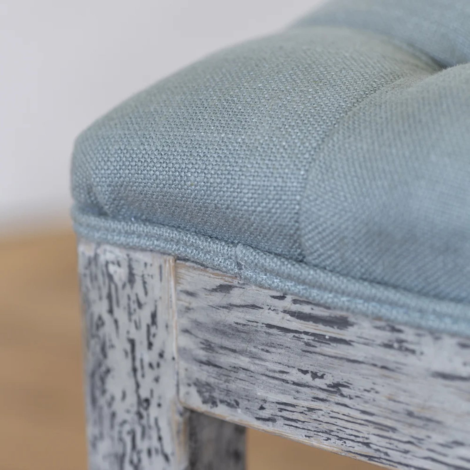 Florence Blue Button Footstool Image