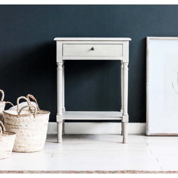 Florence Grey 1 Drawer Bedside Table