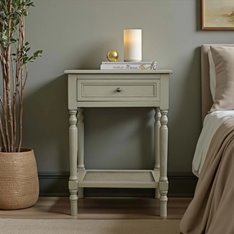 Florence Taupe 1 Drawer Bedside Table Image