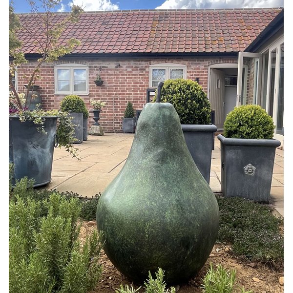 Foundry Bronze Pear Sculpture  