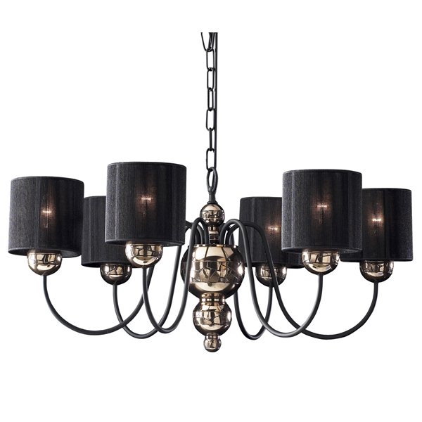 Garbo 6 light chandelier in bronze 