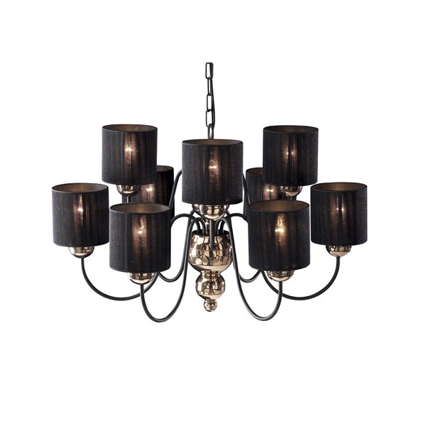 Garbo 9 light chandelier in bronze