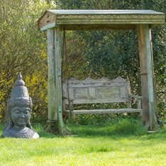 Giant Outdoor Buddha Head Image