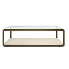 Glass and Ivory Brass Coffee Table Image