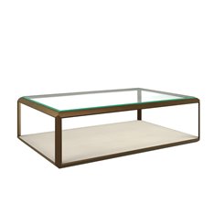 Glass and Ivory Brass Coffee Table Image