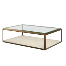 Glass and Ivory Brass Coffee Table Image