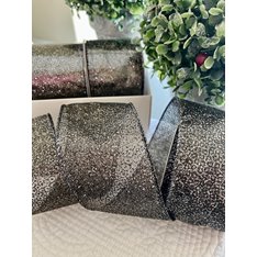 Glittering Black Wire Edge Ribbon Image