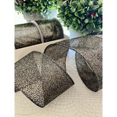 Glittering Black Wire Edge Ribbon Image