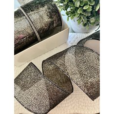Glittering Black Wire Edge Ribbon Image