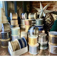 Glittering Black Wire Edge Ribbon Image