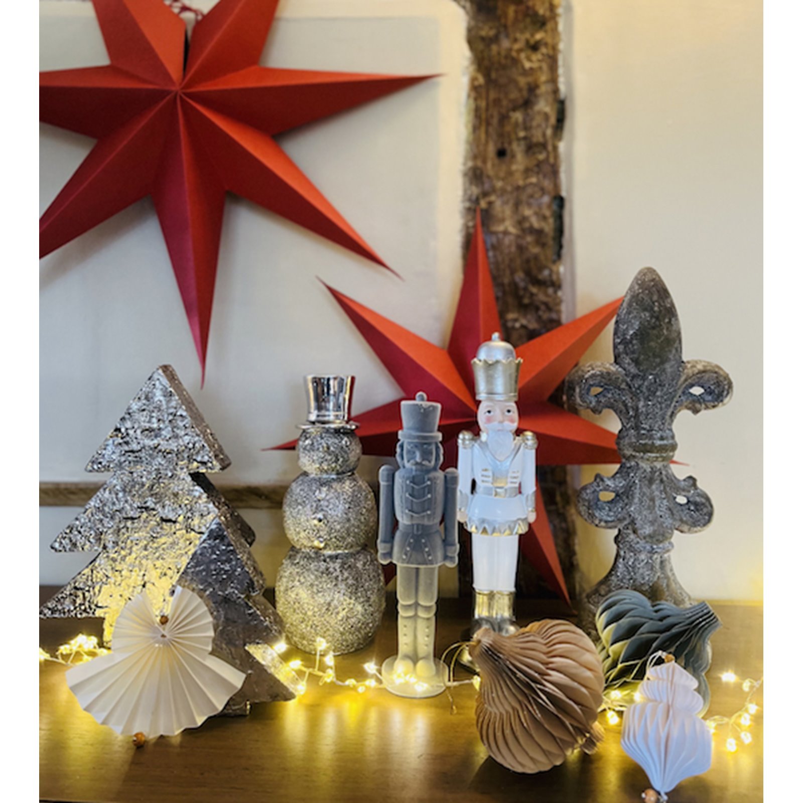 Gold Amber Glitter Paper Christmas Decoration(Pair) Image