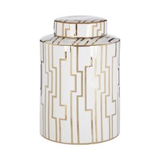 Gold and White Lidded Jar Image