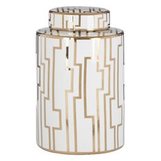 Gold and White Lidded Jar Image