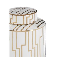 Gold and White Lidded Jar Image