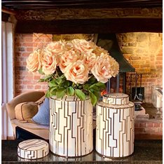 Gold and White Lidded Jar Image