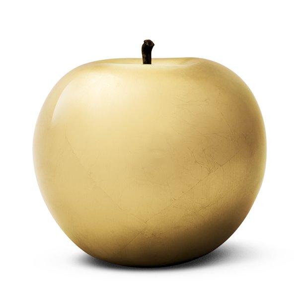 Gold Plated Apple Sculpture
