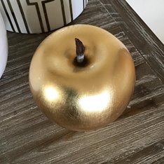 Gold Plated Apple Sculpture Image