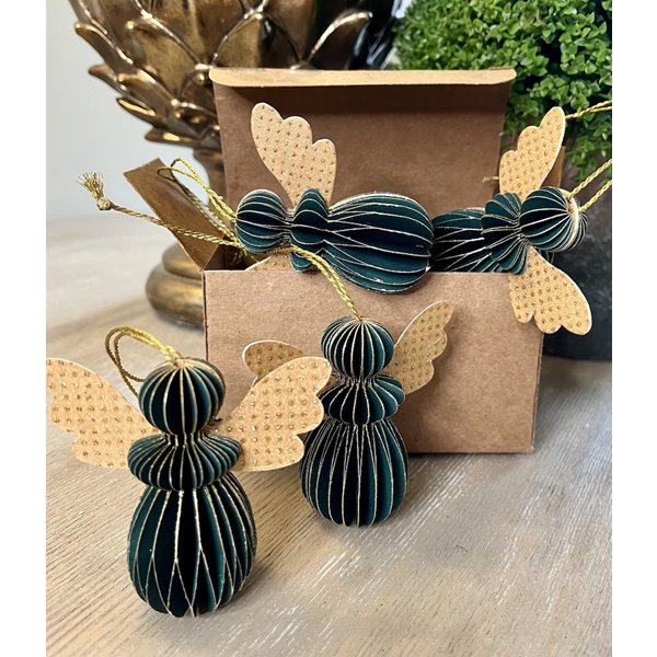 Green and Gold Angel Hanging Decorations