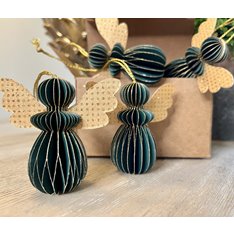 Green and Gold Angel Hanging Decorations Image