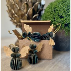 Green and Gold Angel Hanging Decorations Image