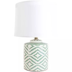Green and White Ikat design Lamp and Shade  Image