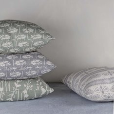 Grey Cherry Trees Cushion Image