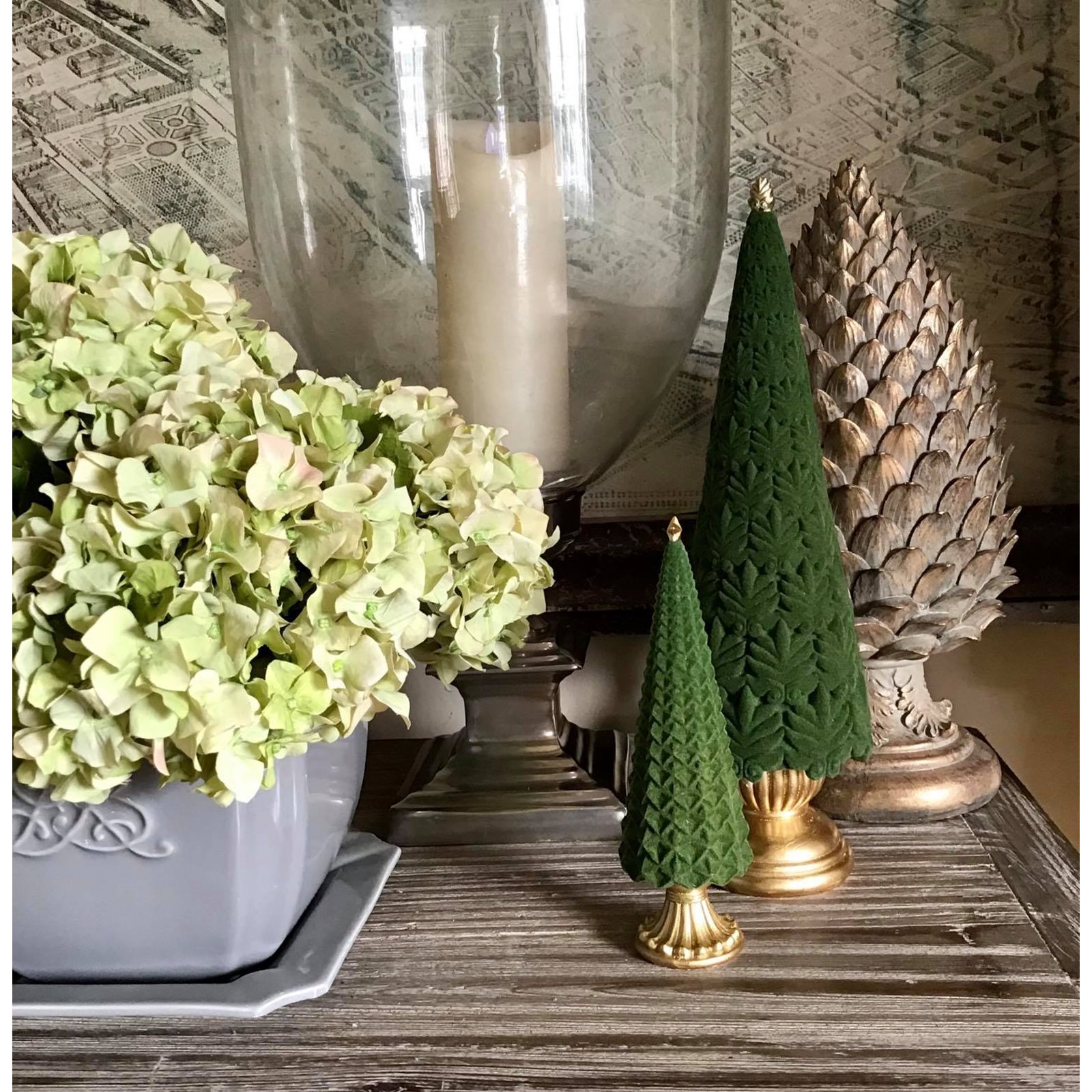 Green Christmas Tree Finial Decoration Image