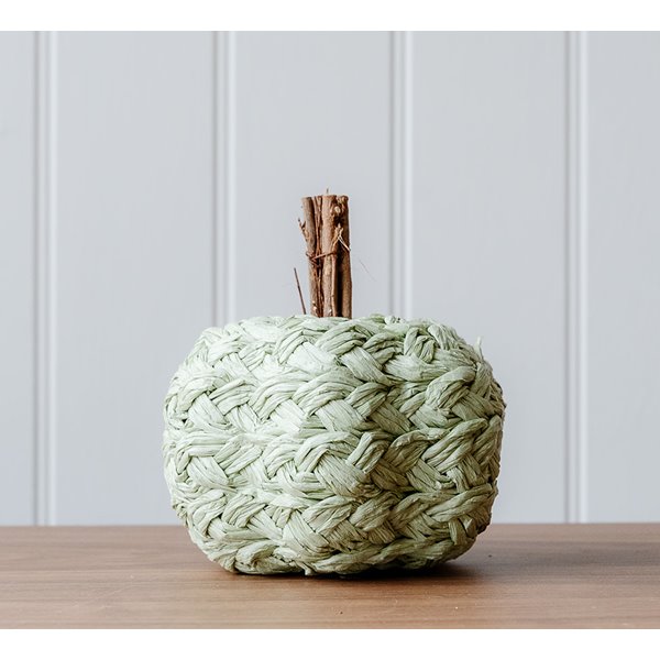 Green Woven Paper Pumpkin