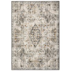 Grey and Mustard Eco Washable Rug Image