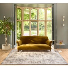 Grey and Mustard Eco Washable Rug Image