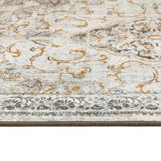 Grey and Mustard Eco Washable Rug Image