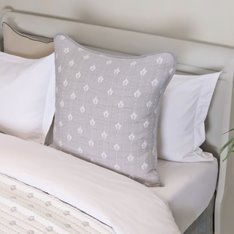 Grey and White Ticking Bed Cushion