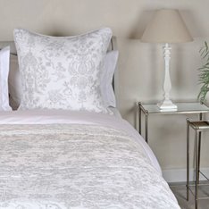 Grey and White Toile Bedspread  Image