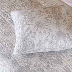Grey and White Toile Bedspread  Image