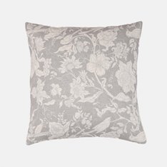 Grey Bird and Flower Cushion Image