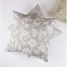 Grey Bird and Flower Cushion Image