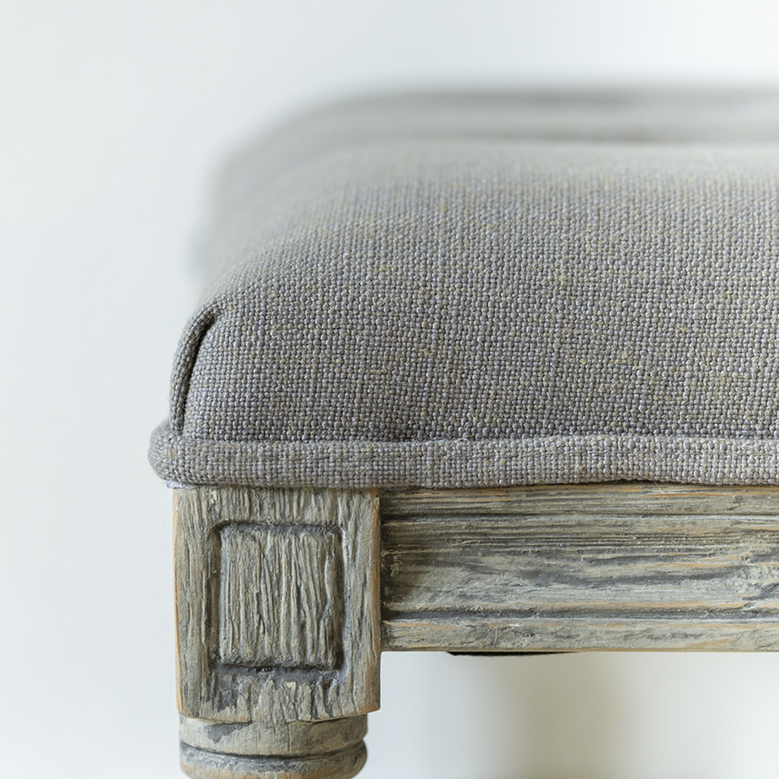 Grey Button Bed End Stool Image